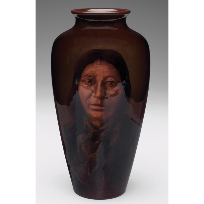 Appraisal: Rookwood vase covered in a standard glaze nicely painted portrait