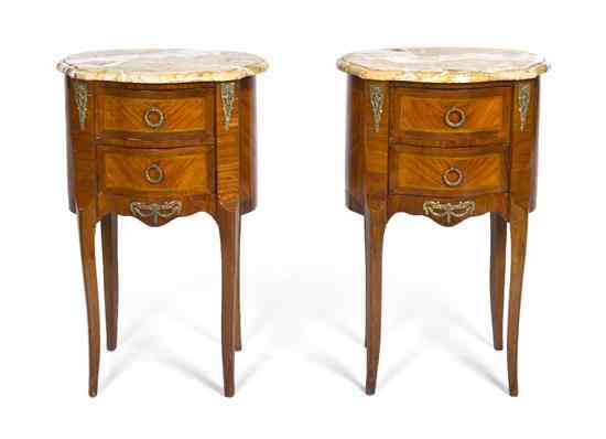 Appraisal: A Pair of Louis XVI Style Chests each having shaped