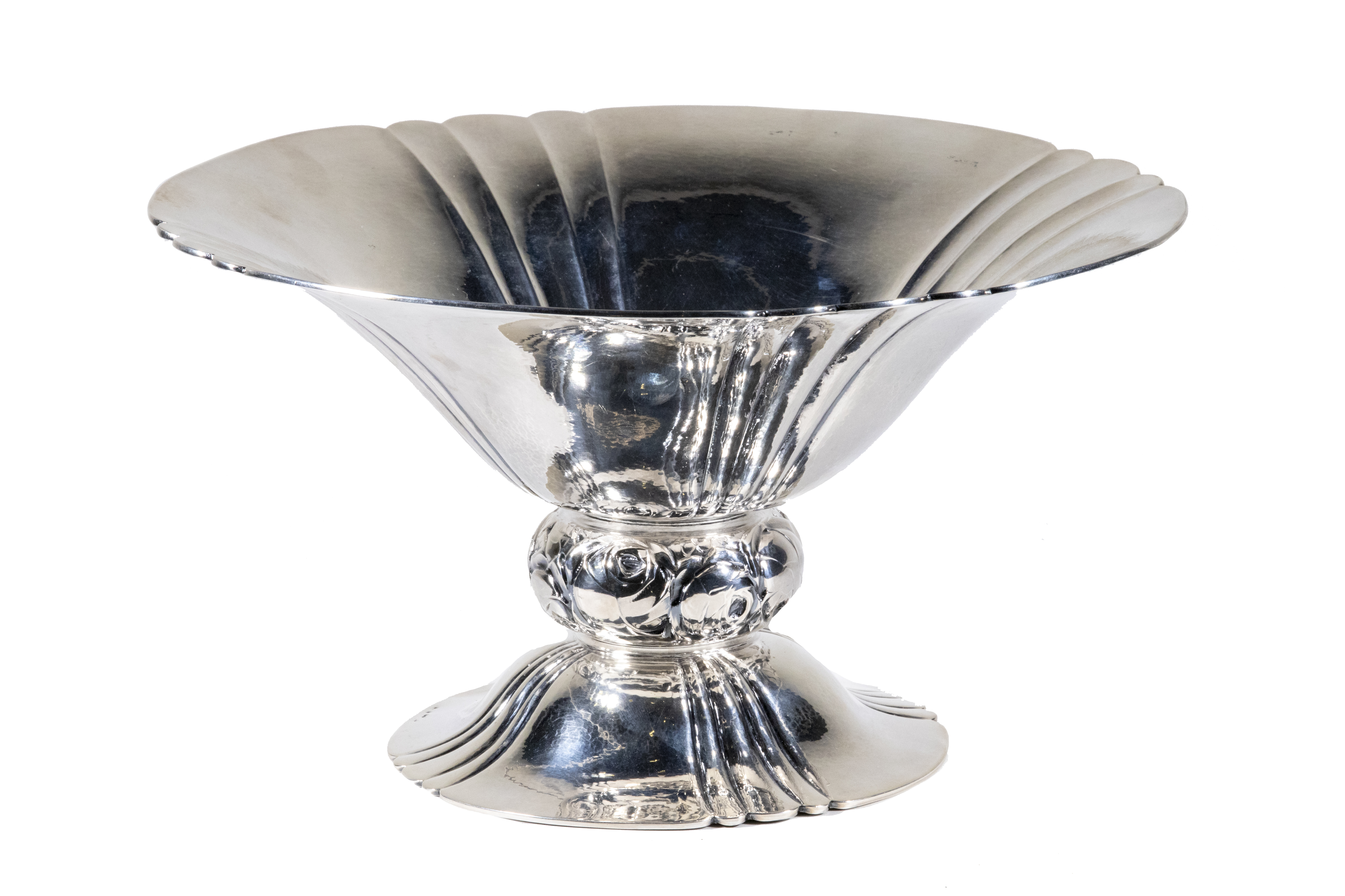 Appraisal: SWEDISH ARTS CRAFTS SILVER COMPOTE Circa Hand Hammered -Silver Footed