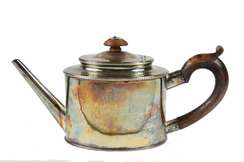 Appraisal: HESTER BATEMAN STERLING SILVER TEAPOT - George II Oval Sterling