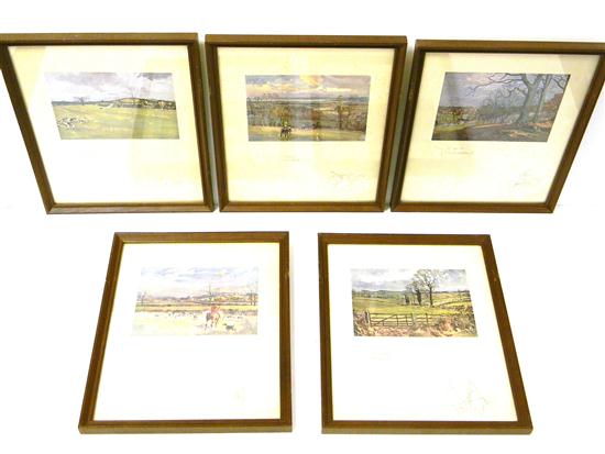 Appraisal: Lionel Dalhousie Robertson Edwards British - five reproduction hunting prints