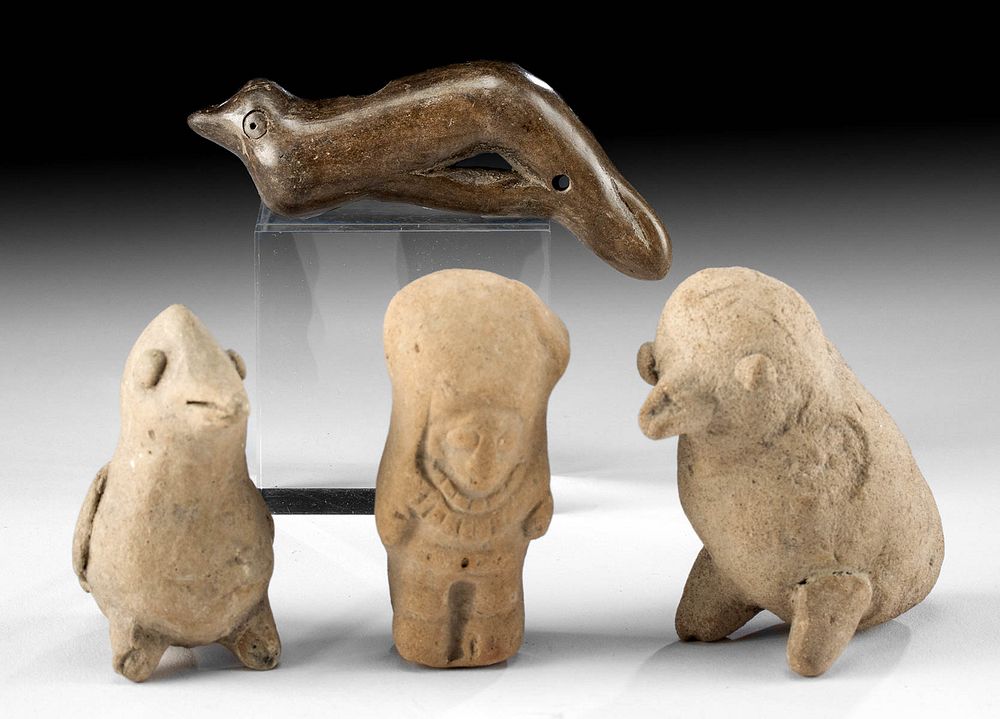 Appraisal: Four Colima Jamacoaque Pottery Whistles Pre-Columbian West Mexico Colima ca