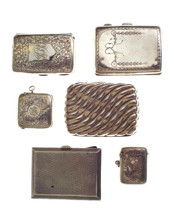 Appraisal: VICTORIAN SILVER CIGARETTE CASE BIRMINGHAM shaped for the pocket chased