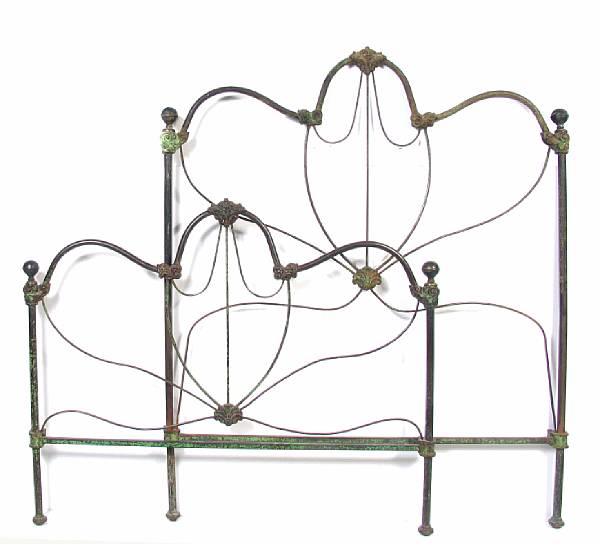 Appraisal: A Victorian wrought iron bed height ft in width ft