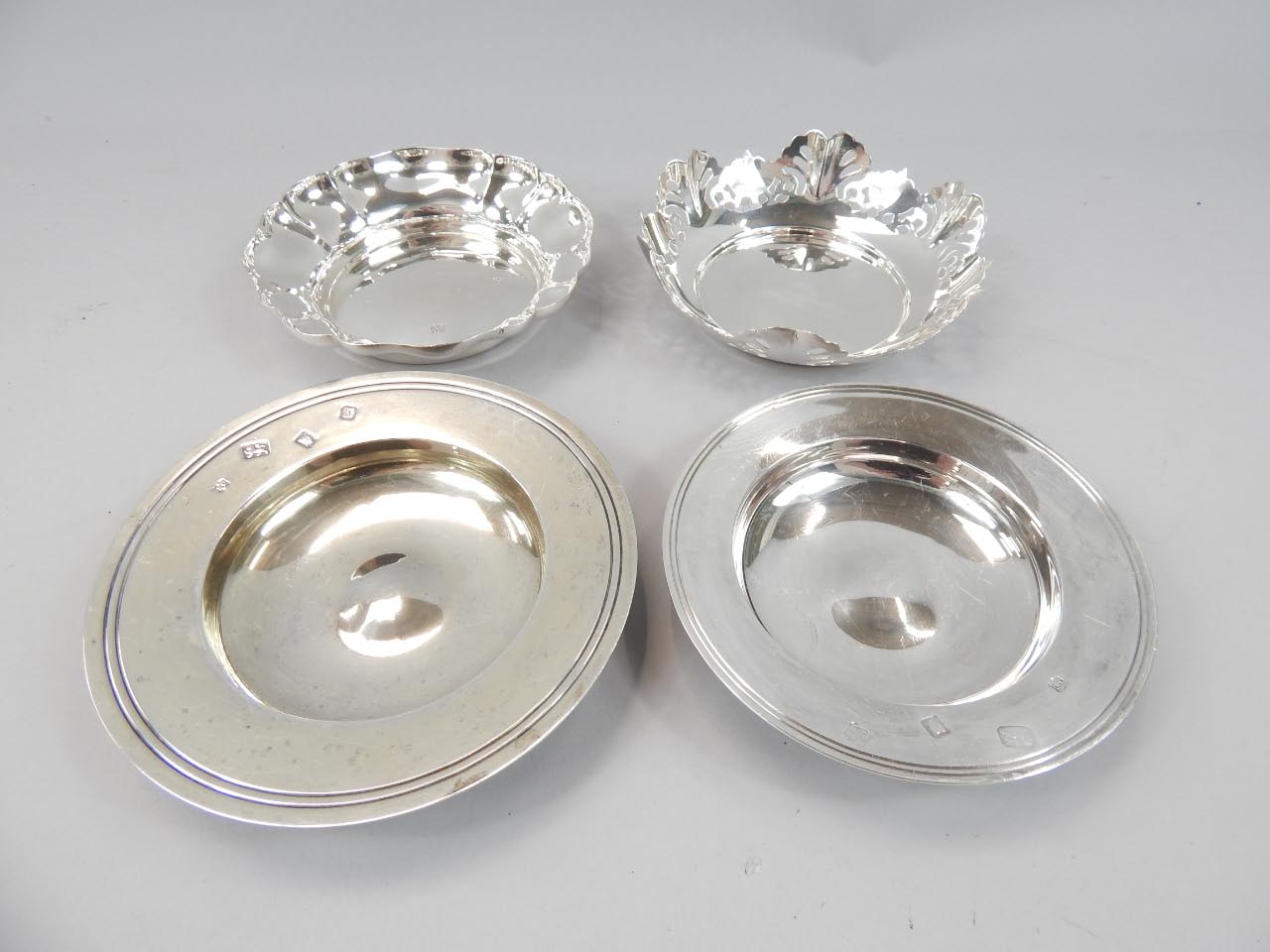 Appraisal: Various silver dishes comprising an Armada dish cm wide shaped