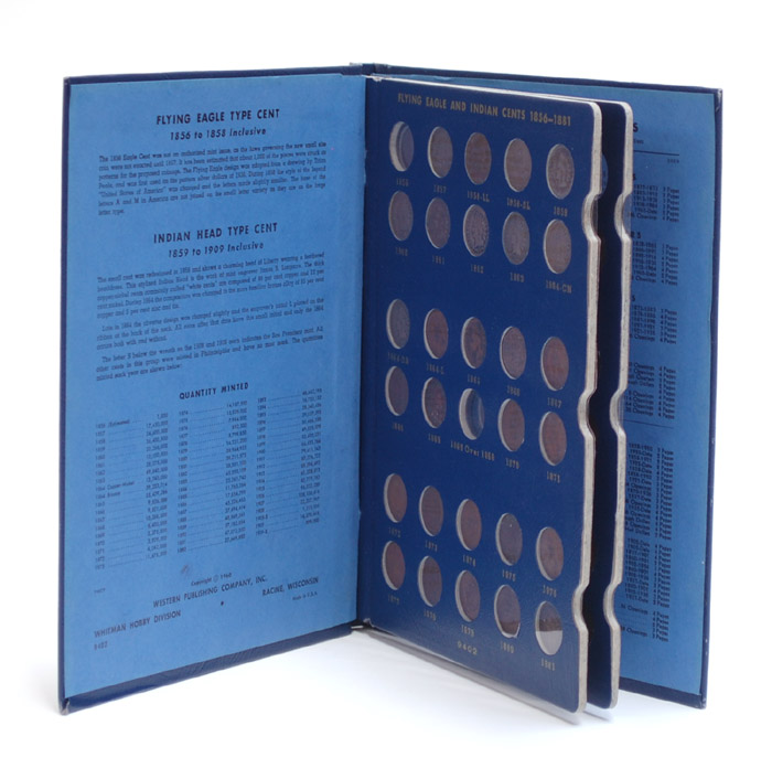 Appraisal: U S FLYING EAGLE AND INDIAN CENTS ALBUM coins -