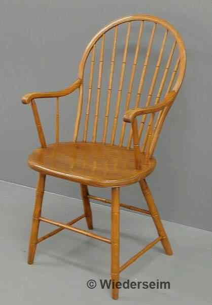 Appraisal: Bamboo turned Windsor armchair early th c with a nine-spindle