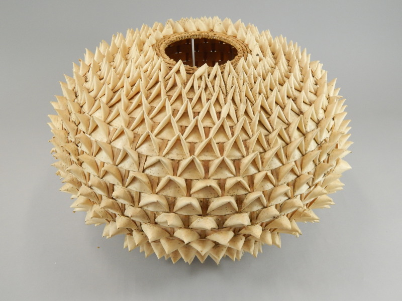 Appraisal: A Retro style woven raffia porcupine lamp shade cm wide