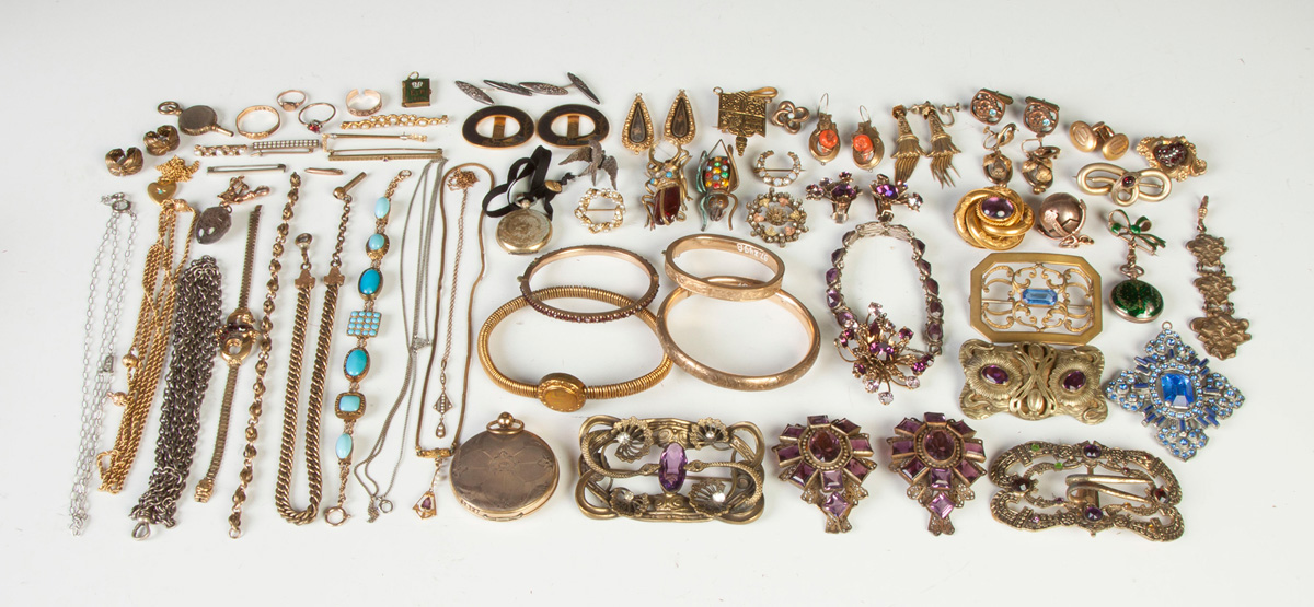 Appraisal: Group of Vintage Jewelry Incl necklaces brooches rings bracelets etc