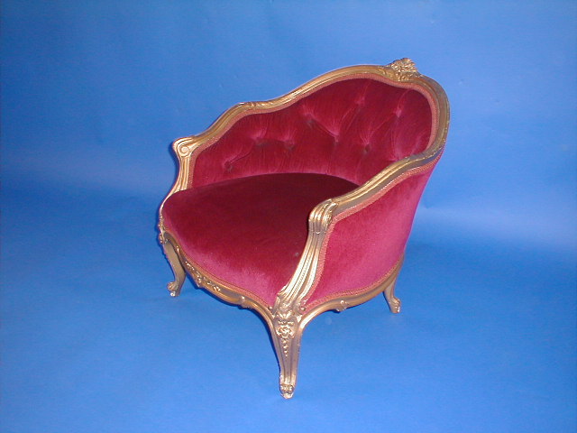 Appraisal: A Louis XV style child's chair with gilt wood frame