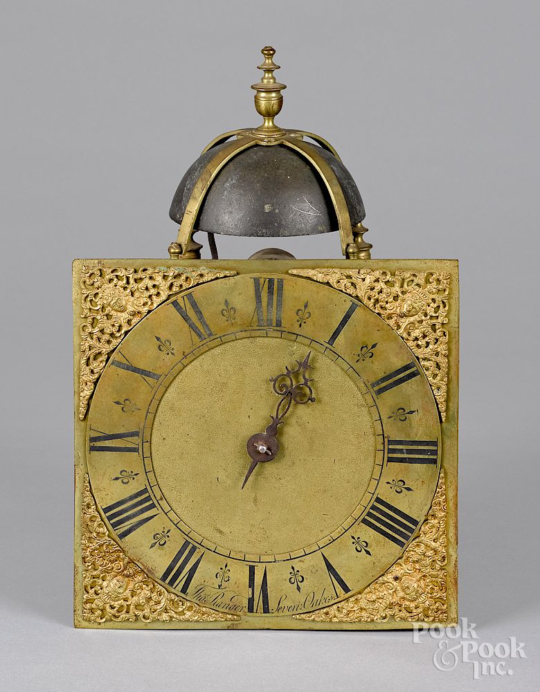 Appraisal: English brass lantern clock Exclusive on Bidsquare English brass lantern