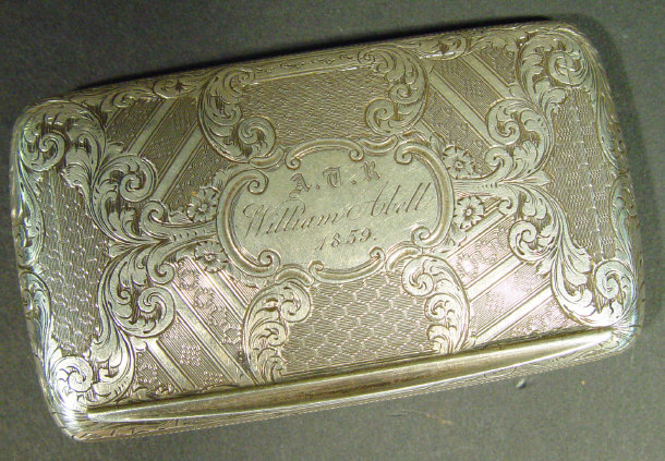 Appraisal: Rectangular silver snuff box finely chased with flowers with gilt