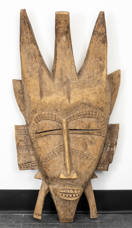 Appraisal: AFRICAN SENUFO LARGE WOOD MASK IVORY COAST Senufo people large