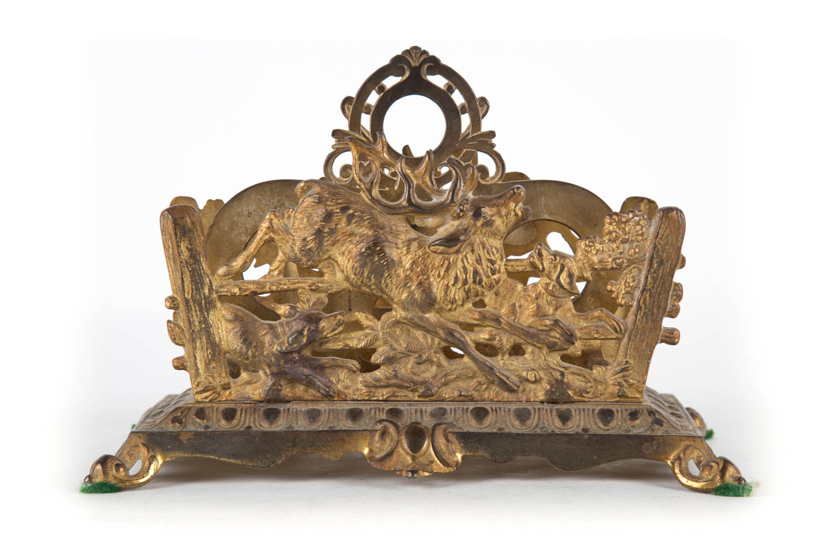 Appraisal: Bradley Hubbard gilt-metal letter holder early th century two-slot holder