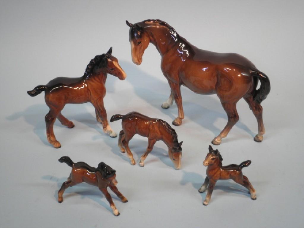 Appraisal: A Beswick figure of a brown horse a Beswick brown