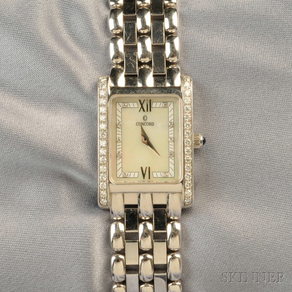 Appraisal: kt White Gold Veneto Wristwatch Concord the mother-of-pearl dial with