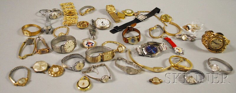 Appraisal: Group of Vintage Mostly Fashion Watches including Bulova Wittnauer Baume