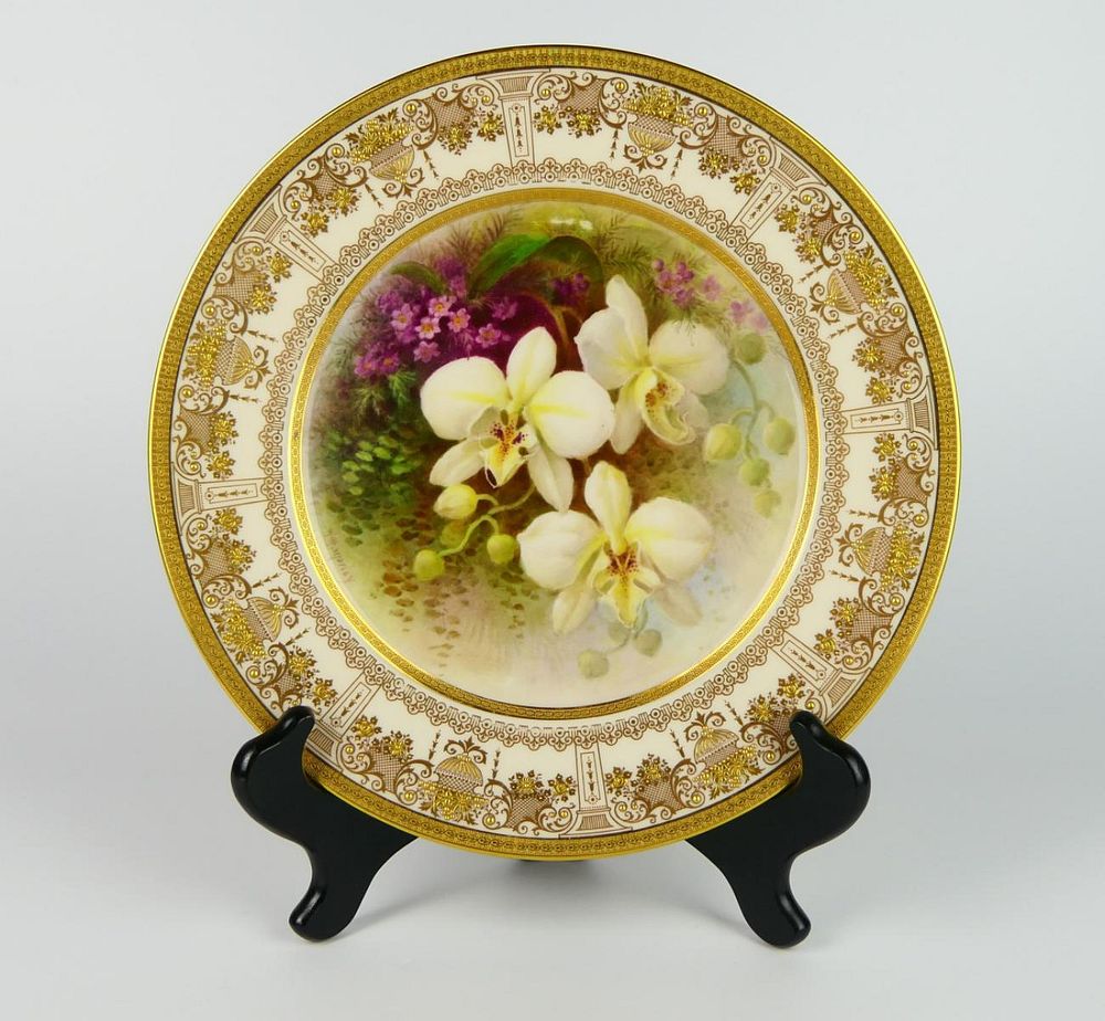 Appraisal: WH MORLEY LENOX BELLEE FLORAL SIGNED PLATE LENOX FOR J