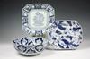 Appraisal: DISHES - Japanese blue and white porcelain lot includes a