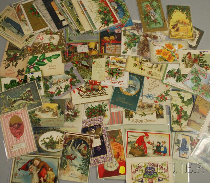 Appraisal: Collection of Early th Century Christmas Postcards approximately sixty-six