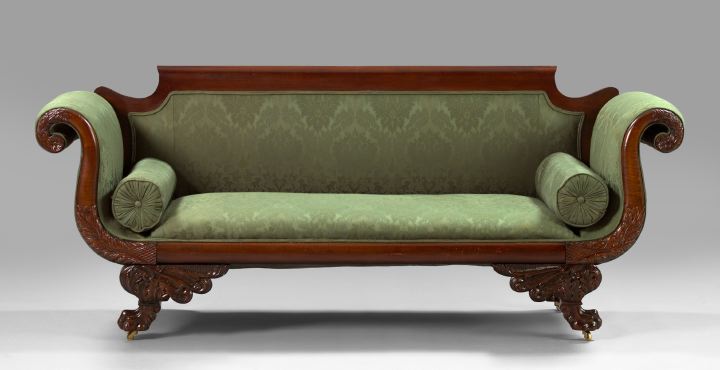 Appraisal: American Late Classical Revival Mahogany Sofa late th century of