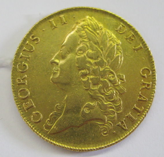 Appraisal: George II Two-Guinea Twenty-Two-Karat Gold Coin also called the double