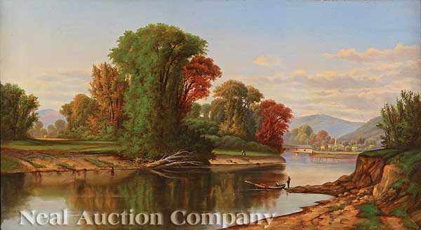 Appraisal: Robert S Duncanson American Ohio - Ohio River Valley Landscape