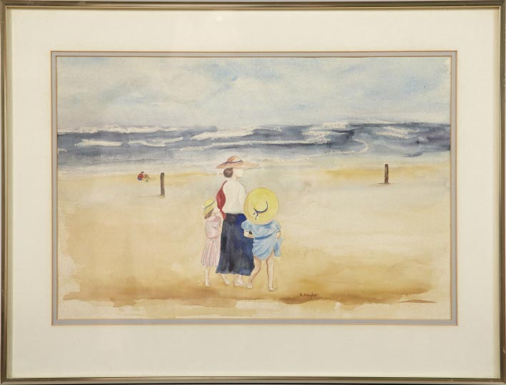 Appraisal: Kay Naylor American th Century Beach Stroll pencil and watercolor