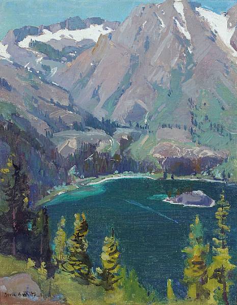 Appraisal: Orrin A White American - Emerald Bay Lake Tahoe signed