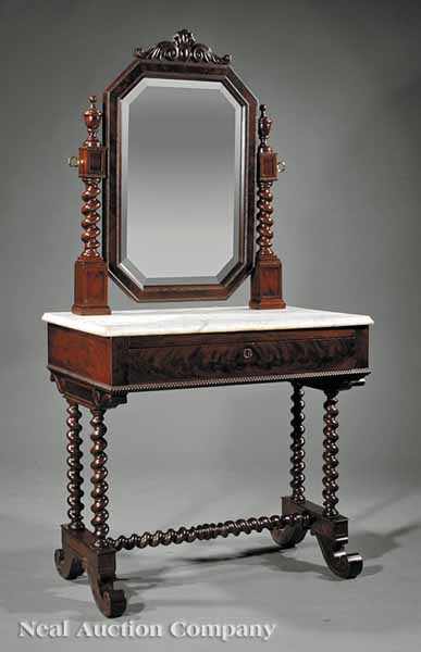 Appraisal: An American Carved Mahogany Dressing Table mid- th c attributed