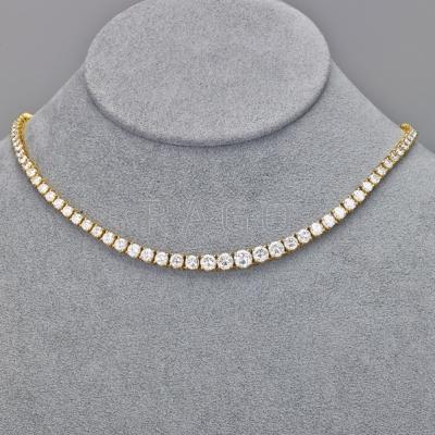 Appraisal: DIAMOND AND K YELLOW GOLD RIVIERE NECKLACE circular brilliant cut