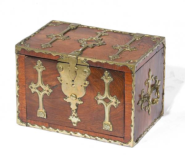 Appraisal: A Louis XV brass mounted rosewood traveling box th century