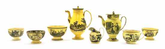 Appraisal: A Collection of Eight Creil Tea Articles each on a