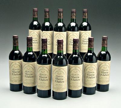 Appraisal: bottles red Bordeaux wine Chateau Gloria St Julien in original