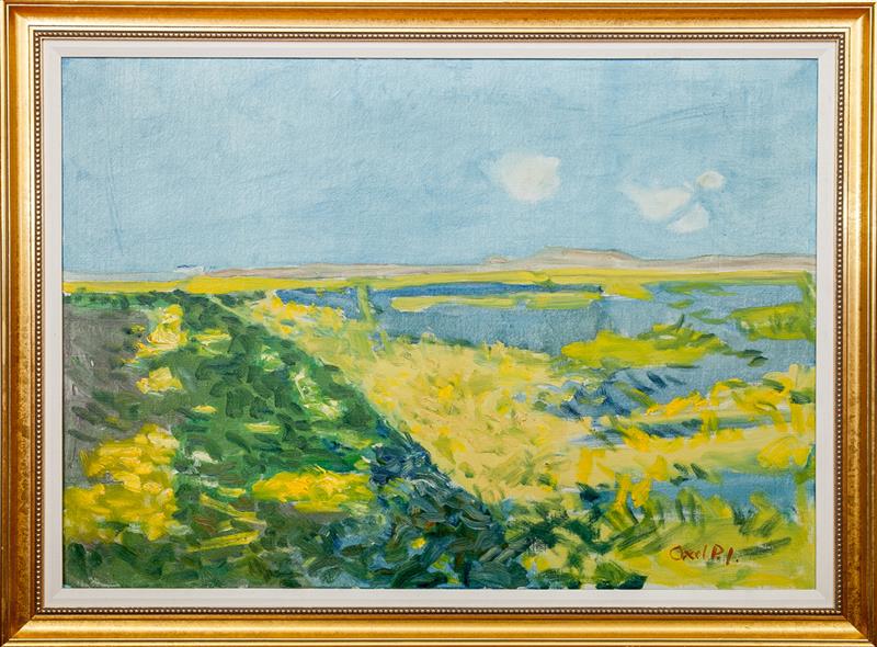 Appraisal: Axel Peder Jensen - Landscape Oil on canvas signed 'Axel