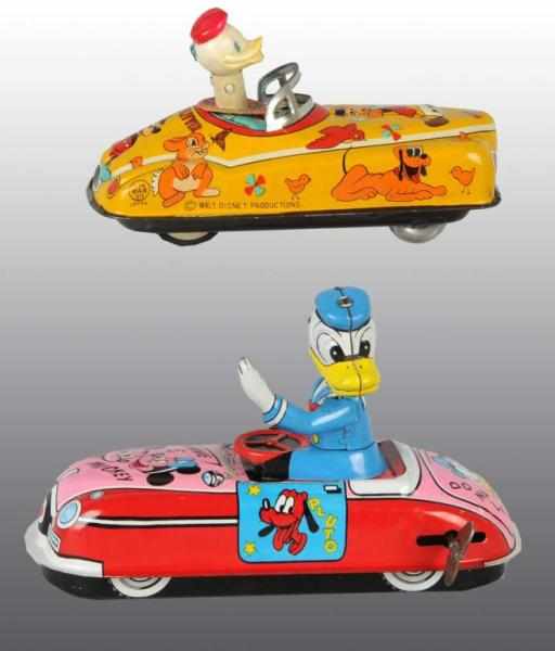 Appraisal: Lot of Tin Linemar Disney Donald Duck Car Toys Description