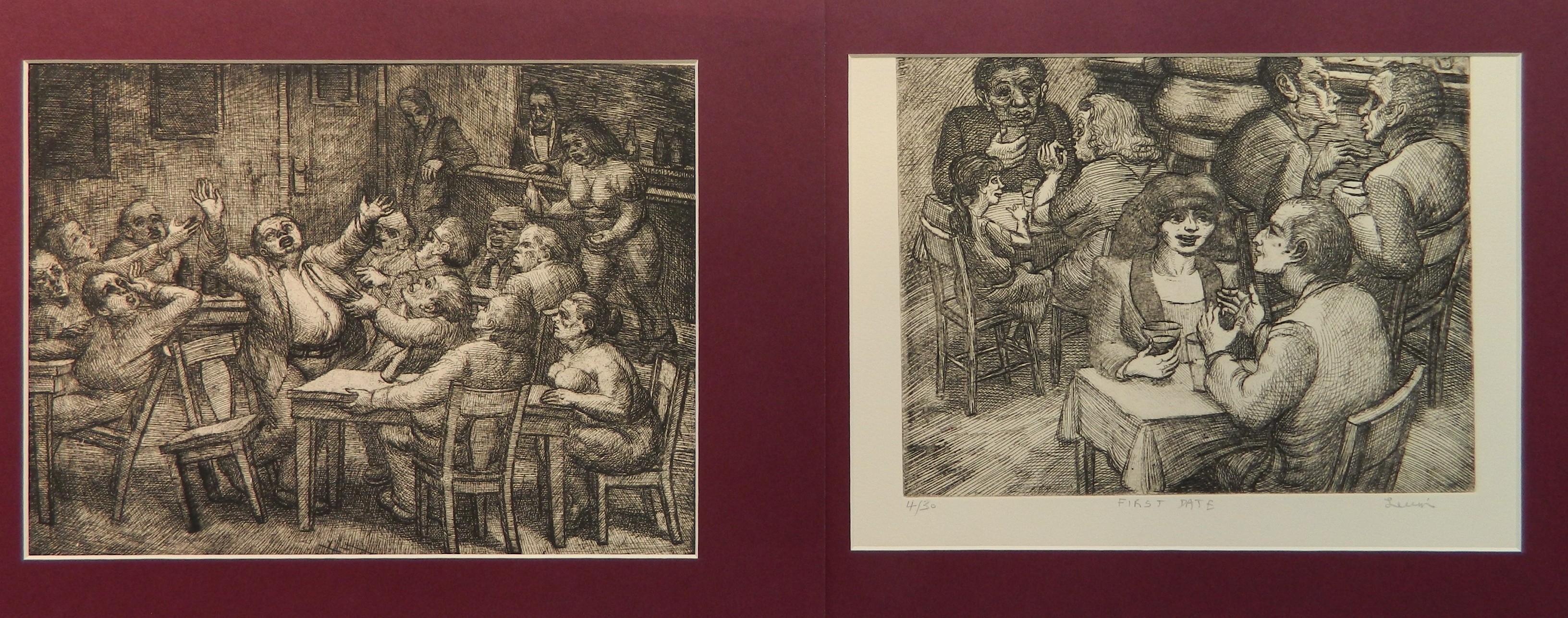 Appraisal: Eli Levin American - ''First Date'' ''Revelation'' etchings both signed