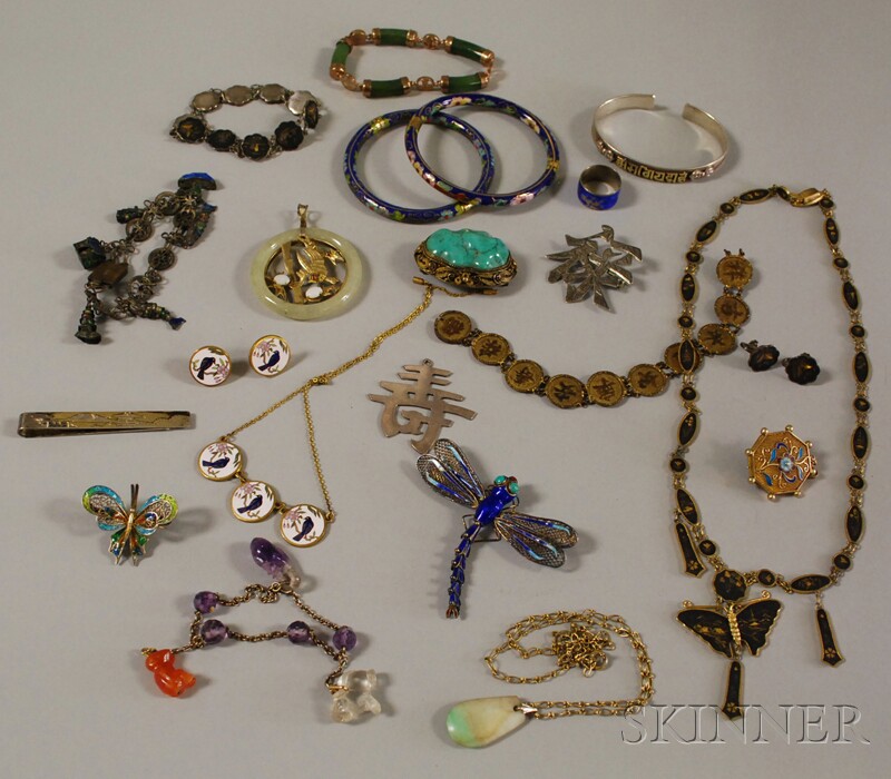 Appraisal: Small Group of Asian Jewelry including a pair of enamel