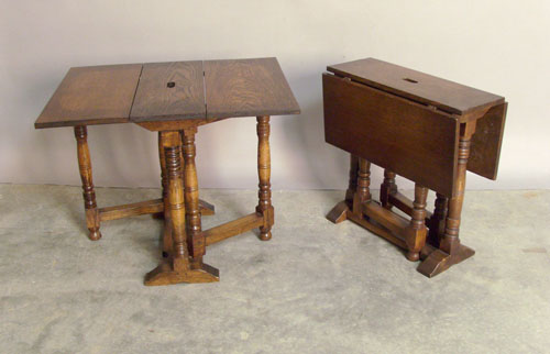 Appraisal: Two diminutive oak gateleg tables h w d