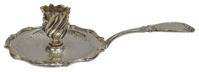 Appraisal: French sterling silver chamberstick George Boin retailed by Boin-Taburet Pairs