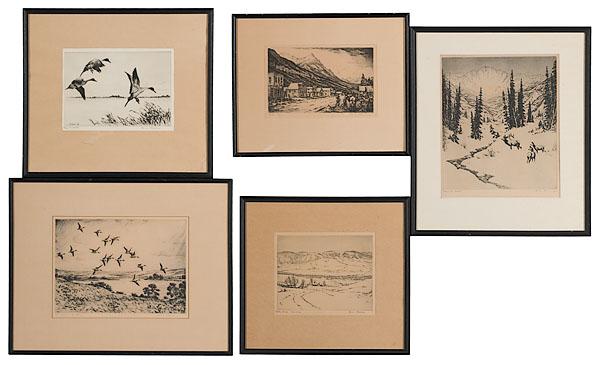 Appraisal: HANS KLEIBER AMERICAN - GROUP OF FIVE ETCHINGS lot of