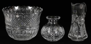 Appraisal: CRYSTAL PUNCH BOWL GERMAN CRYSTAL PITCHER VASE CRYSTAL PUNCH BOWL