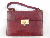 Appraisal: A lady's crocodile handbag in dark maroon x cm