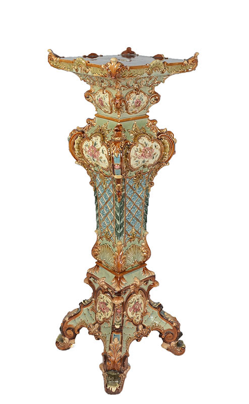 Appraisal: TH CENTURY AUSTRIAN MAJOLICA PEDESTAL Late th century William Schiller