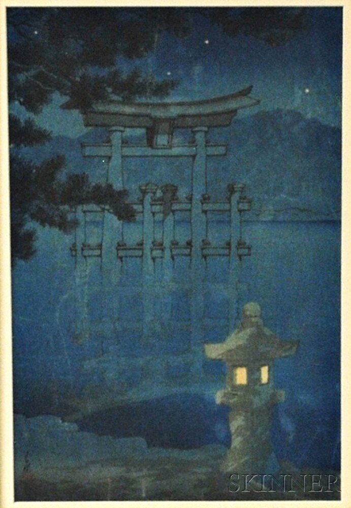 Appraisal: Kawase Hasui - Starlight Night at Miyajima Japan color woodblock