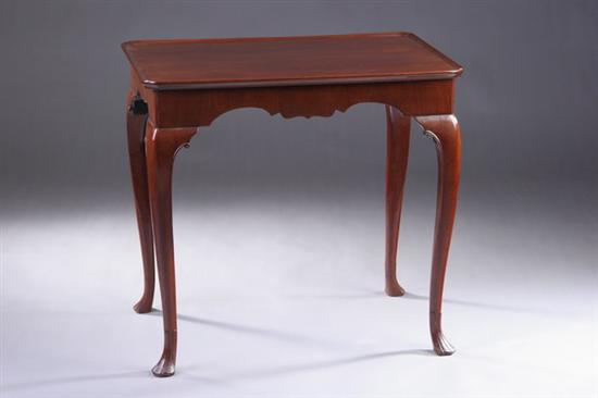 Appraisal: FINE ENGLISH GEORGE III MAHOGANY TEA TABLE circa Notched-corner rectangular