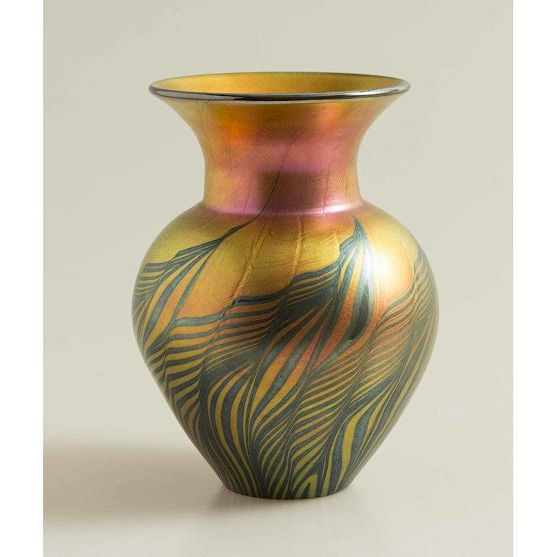 Appraisal: Lundberg Studios Art Glass Vase Lundberg Studios art glass vase