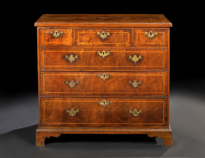 Appraisal: George III Walnut Chest fourth quarter th century the rectangular