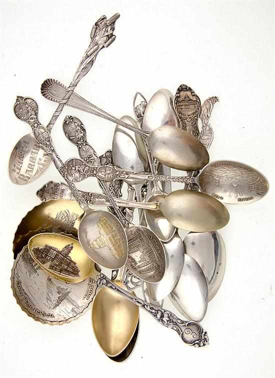 Appraisal: Collection of sterling California souvenir spoons and scoops late th