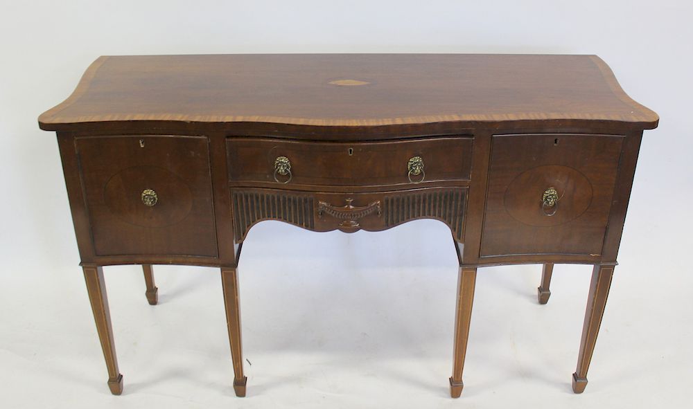 Appraisal: Antique Mahogany Banded and Inlaid Sideboard From a Larchmont estate